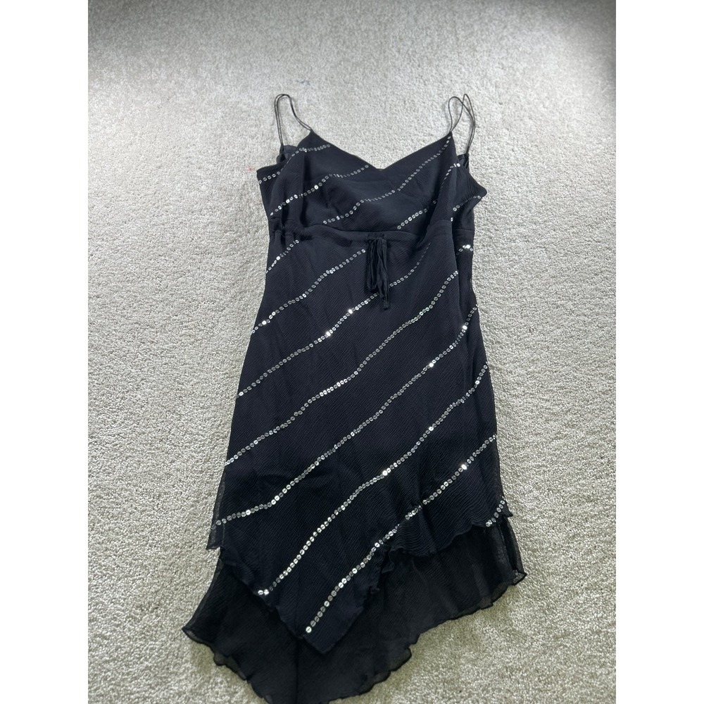 Dressbarn Womens Black L Sequin Asymmetrical Fairy HOCO‎ WhimsiGoth Gruge Witchy